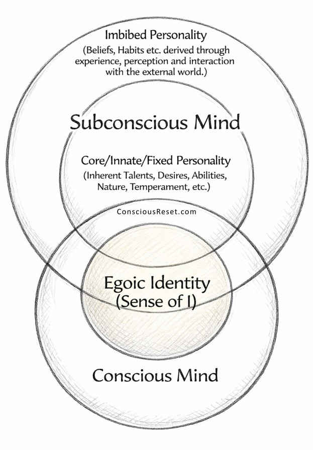 Egoic identity - Conscious and Subconscious Mind